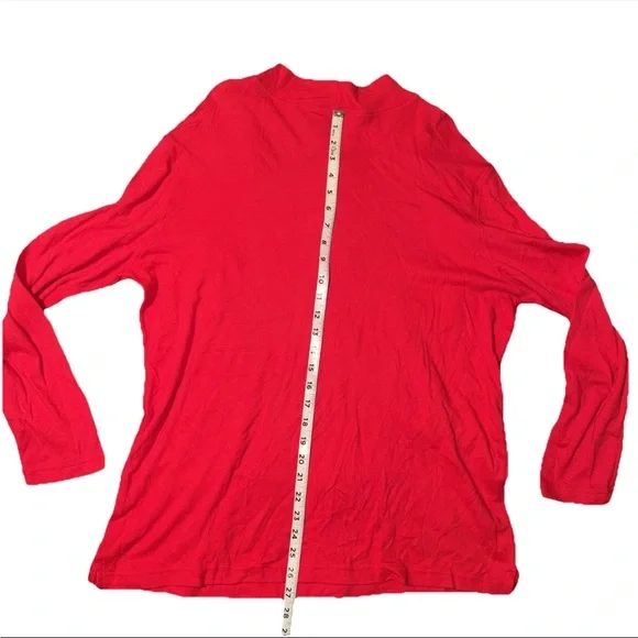 Vintage Basic Editions Turtleneck Women's Red Snowman XL Holiday Shirt - Picture 4 of 5